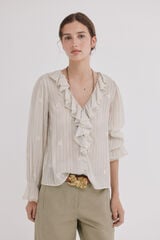 Hoss Intropia Clarisse. Blusa volantes Marfil