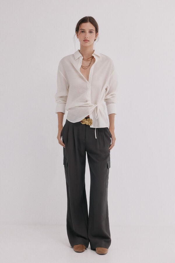 Hoss Intropia Cala. Camisa fruncido Azul