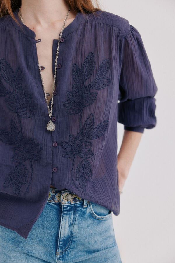 Hoss Intropia Cassie. Blusa bordada Estampado morado