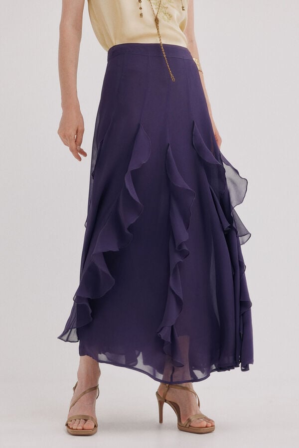 Hoss Intropia Roseline. Falda flu&iacute;da Estampado morado