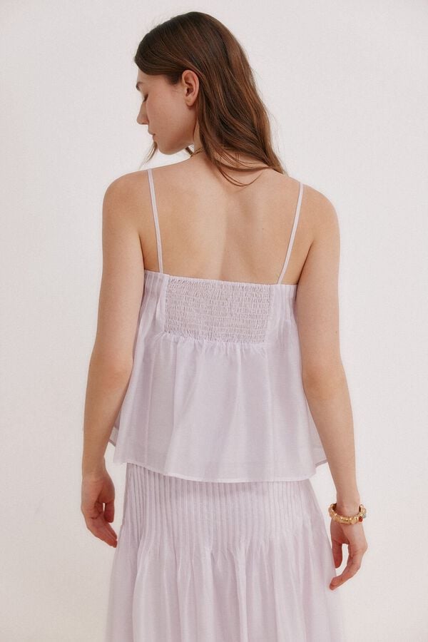 Hoss Intropia Coral. Top tirantes jaretas Lila
