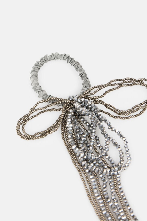 Hoss Intropia Leticia. Coletero plateado de beads Gris