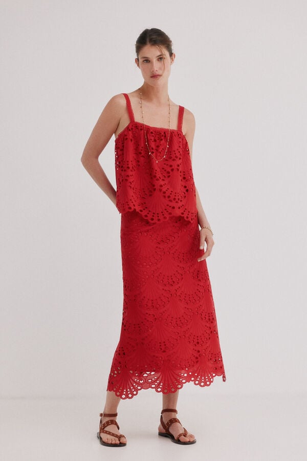Hoss Intropia Cristina. Blusa calada rojo