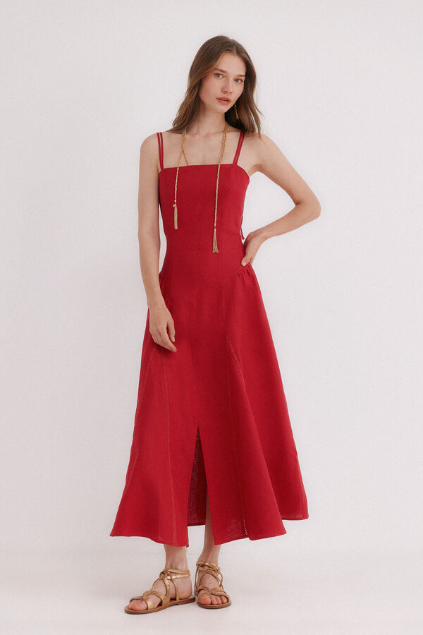 Hoss Intropia Ailin. Vestido midi rojo rojo