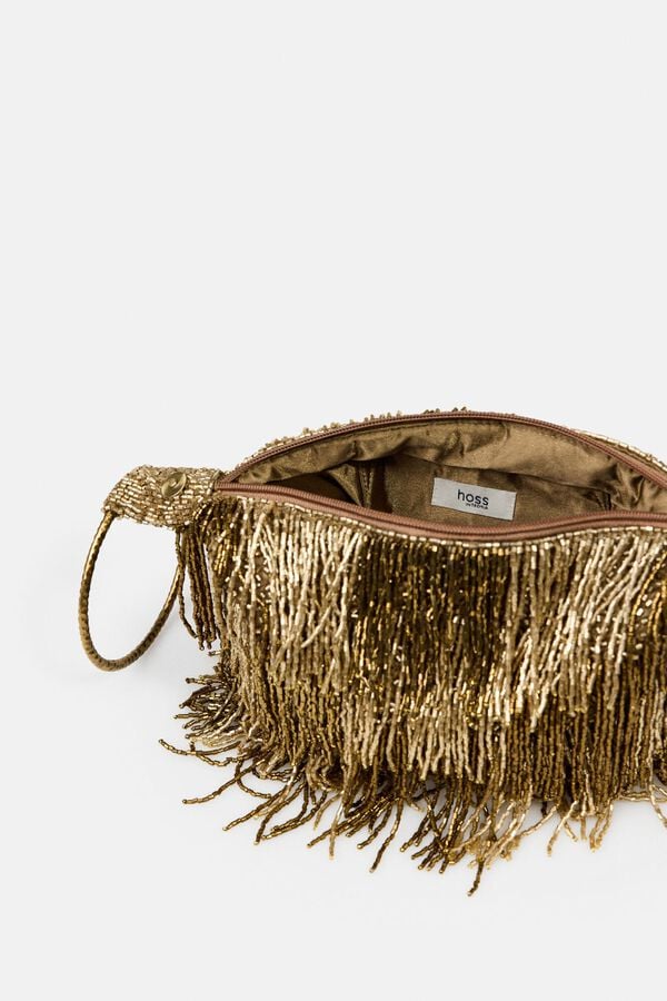Hoss Intropia Natalia. Bolso con anillas y flecos Dorado