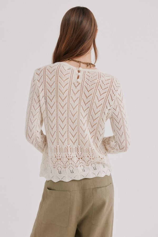Hoss Intropia Ivy. Jersey calado Blanco