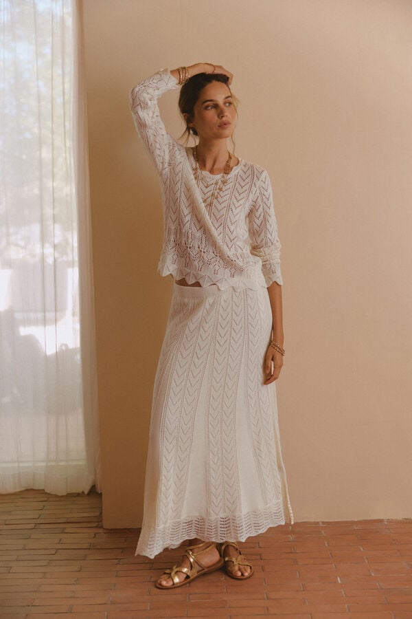 Hoss Intropia Rielle. Falda de punto Blanco