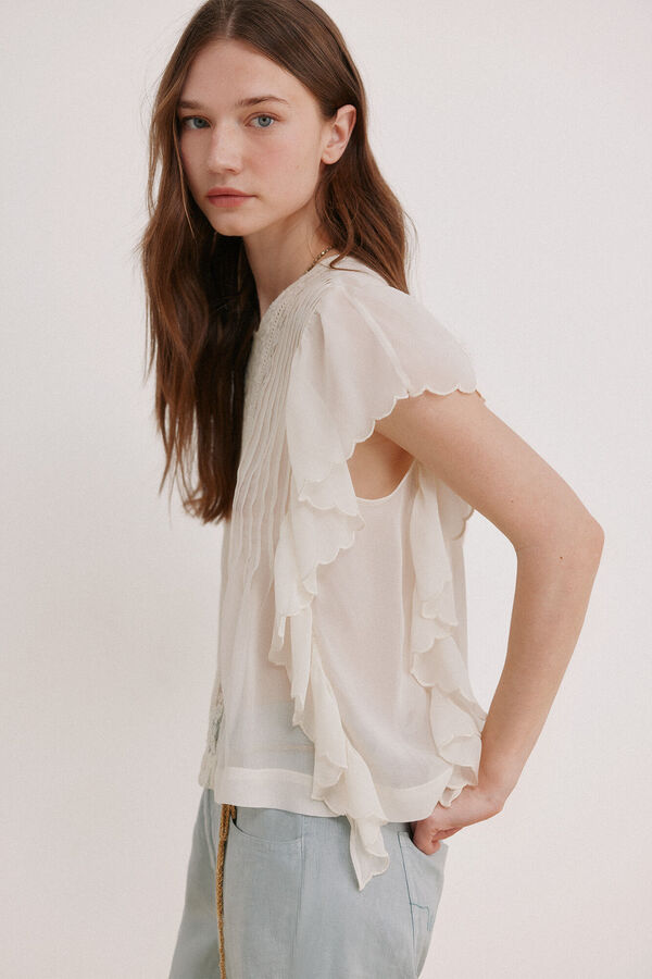 Hoss Intropia Cindy. Blusa rom&aacute;ntica Marfil
