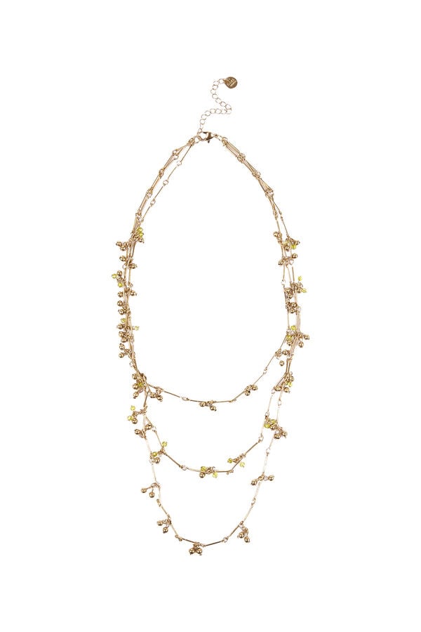 Hoss Intropia Leonor. Collar multitiras ba&ntilde;ado en oro Dorado