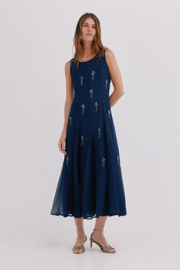 Hoss Intropia Althea. Vestido de missangas Azul