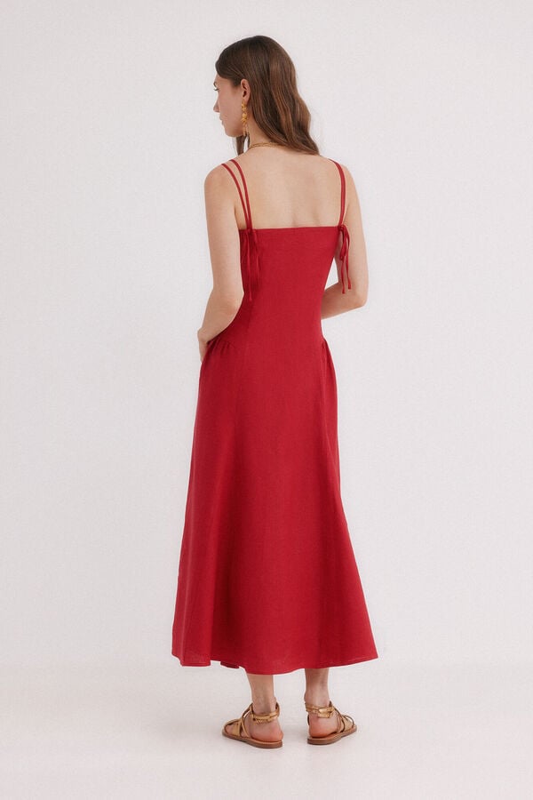 Hoss Intropia Ailin. Vestido midi rojo rojo