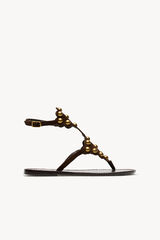 Hoss Intropia Maisa. Sandalias piel piezas met&aacute;licas Marron