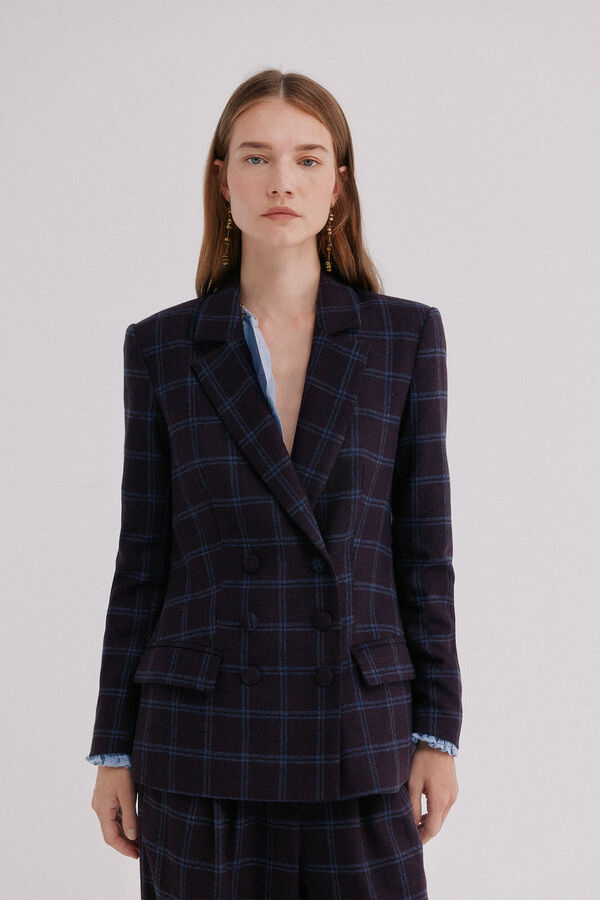 Hoss Intropia Emerald. Blazer cuadros Azul marino