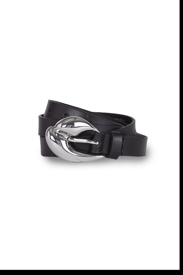 Hoss Intropia Lola. Cintur&oacute;n de piel Negro