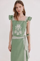 Hoss Intropia Caela. Top bordados Verde